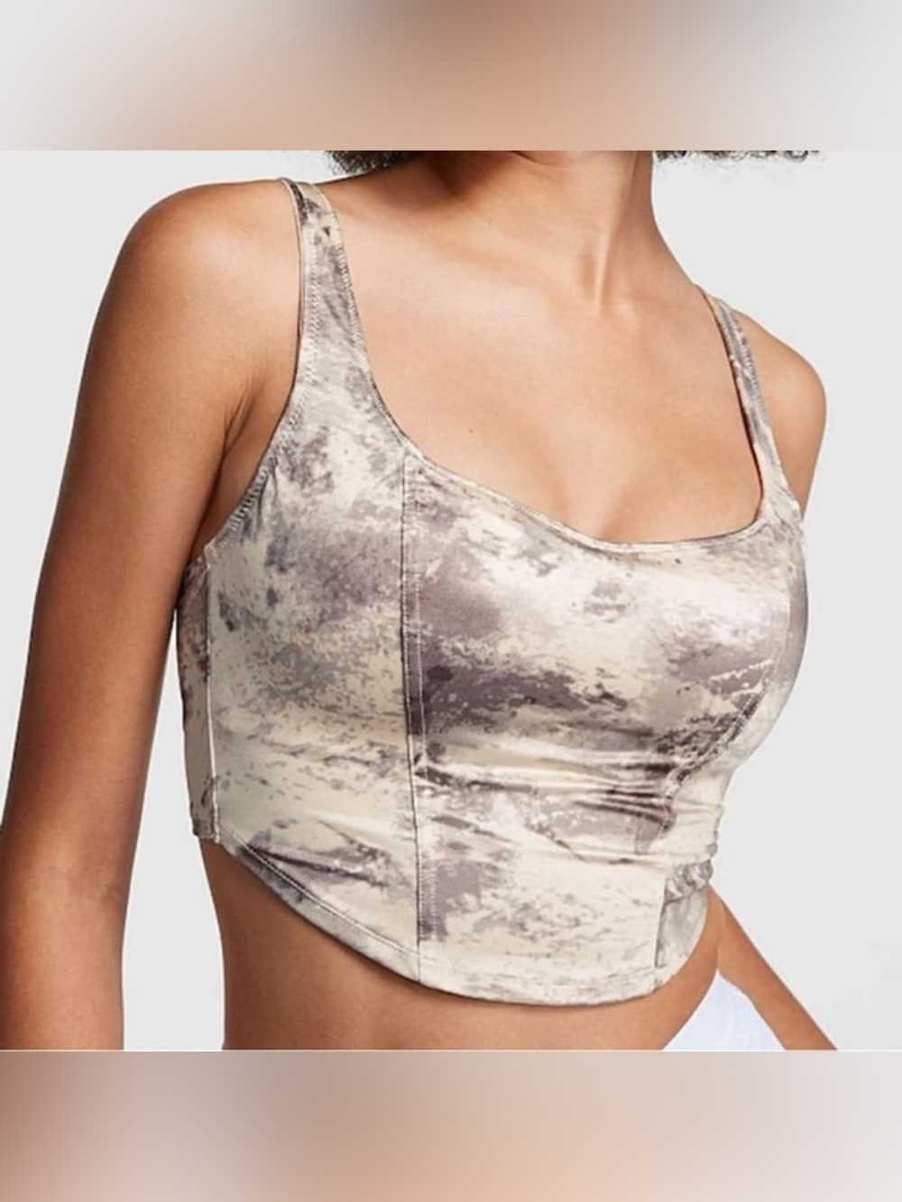 PINK Camo Corset Crop Top - Wireless Lightly Lined